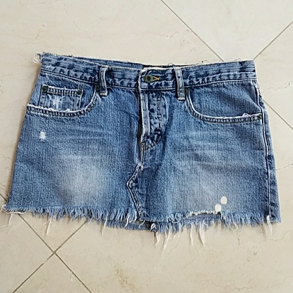 Abercrombie & Fitch Dresses & Skirts - Abercrombie and Fitch mini Jean skirt Distressed 2